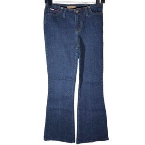 Tommy jeans boot cut pants pockets zip up button no back pockets red size 5 READ